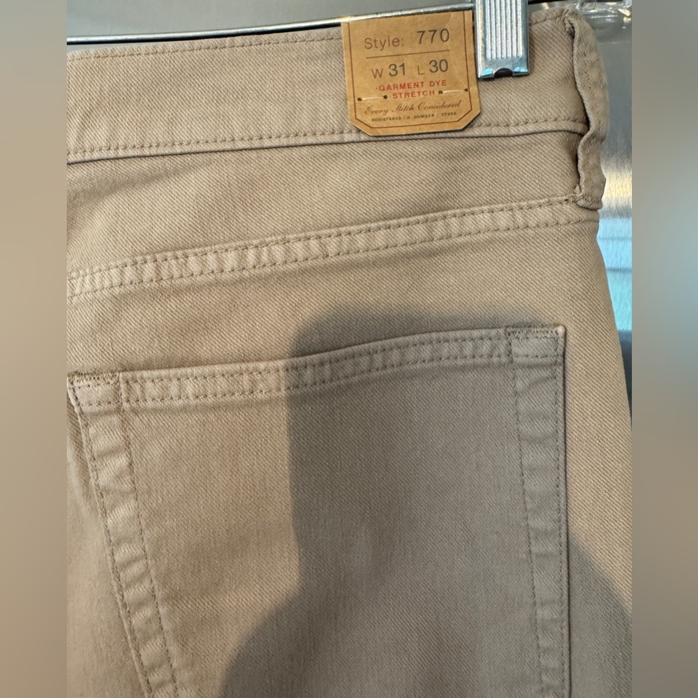 J. Crew 770 Straight-Fit Stretch Garment-Dyed 5-Pocket pant.Khaki. W 31 NWT/$118 - Picture 12 of 13